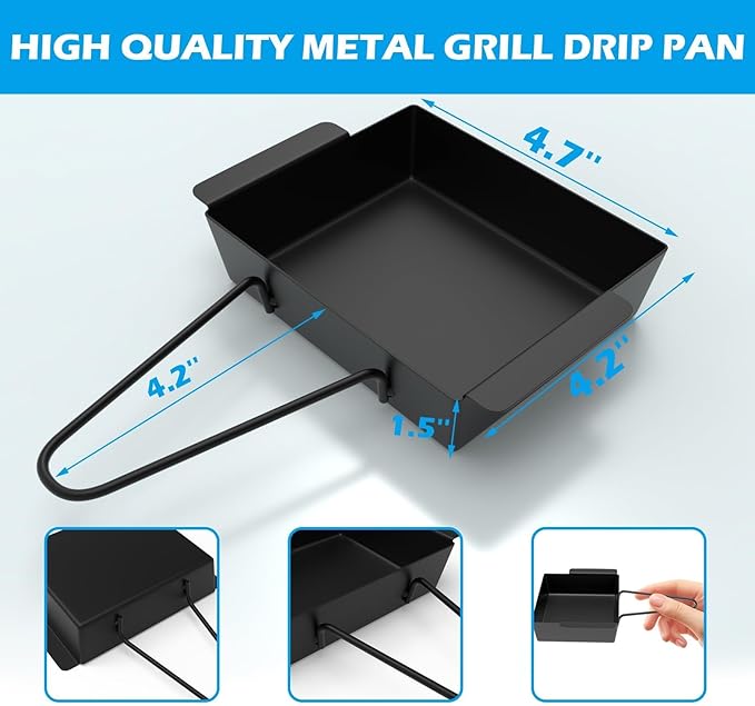 LS'BABQ Grill Drip Pan for Nexgrill 720-0830X 720-0830H 720-0888 720-0888S 720-0896B 720-0925P for Nexgrill Grease Tray Replacement Parts for Cuisinart CGG-7400 with 15 Pack Aluminum Foil Liners