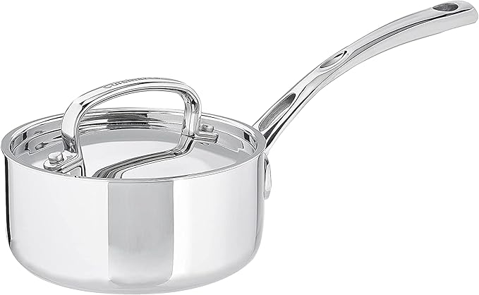 Cuisinart French Classic Tri-Ply Stainless 1-Quart Saucepan with Cover,Silver