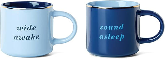 kate spade new york Wide Awake & Sound Asleep, Mugs, Set of 2, Blue