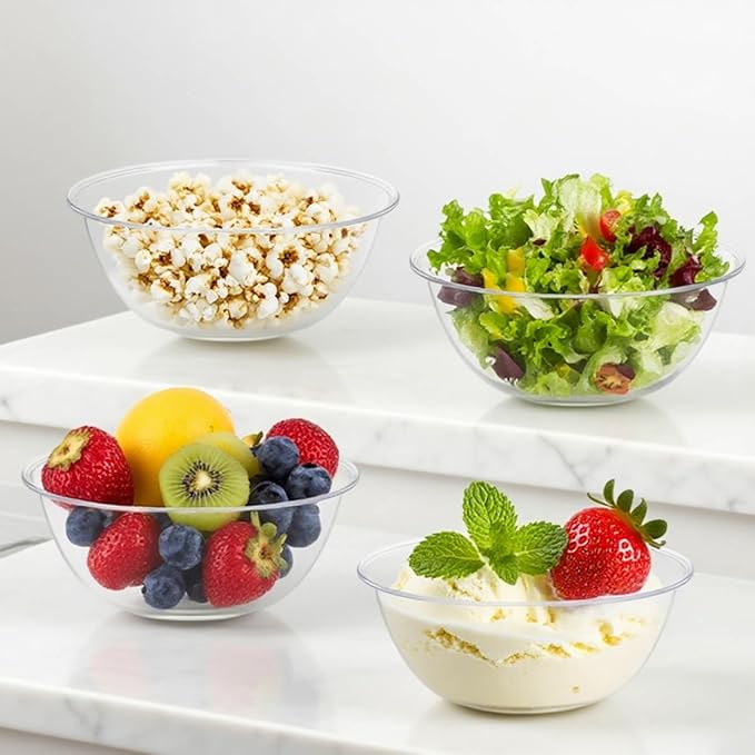 100 Pack Small Clear Plastic Bowls, 12oz Hard Disposable Salad Bowls, Disposable Bowl for Party Serving, Ice Creams, Desserts, Catering, Special Events
