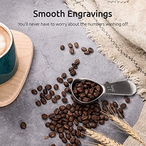U-Taste 18/8 Stainless Steel Coffee Scoop: 2 Tbsp Scoop Metal Measure Spoon