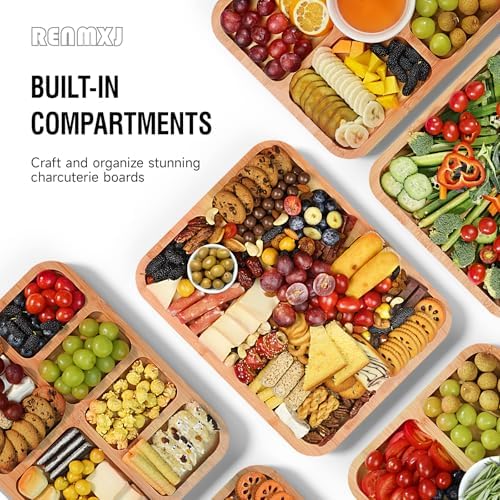Renmxj Portable Charcuterie Boards with Lid, Cheese, Veggie & Snack Tray