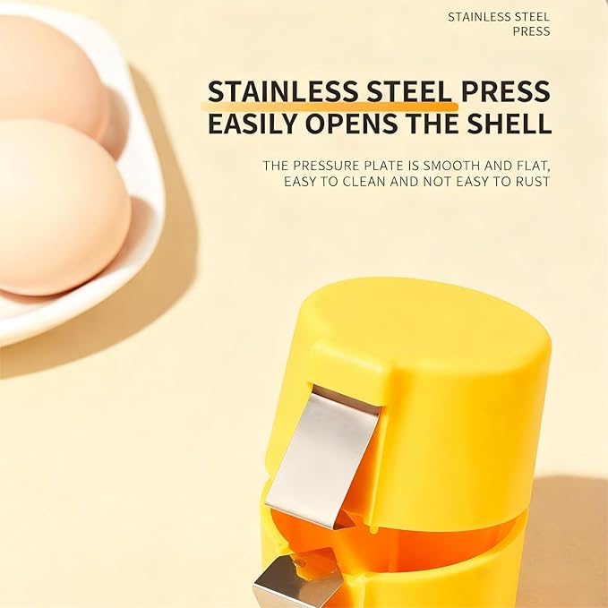 Premium PP Egg Shell Opener & Cracker, Clean Crack Egg Tool with Built-In Separator, Fits Multiple Egg Sizes, Dishwasher Safe Kitchen Gadget for Raw & Soft-Boiled Eggs, 2 Pcs (Rose Red & Yellow)