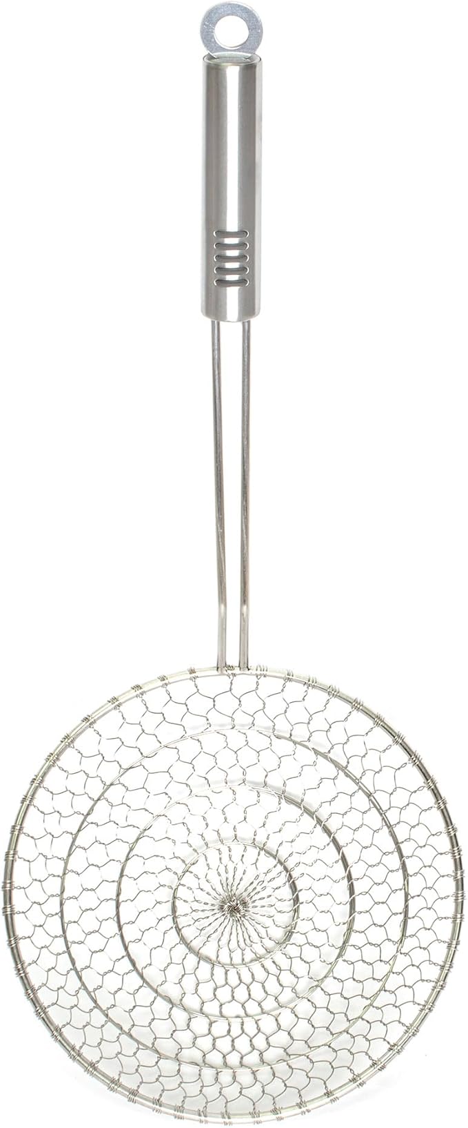 Helen's Asian Kitchen Spider Strainer, 7-Inch, All Stainless Steel Mesh Basket And Handle, For Noodles, Dumplings, Wontons, Deep Frying, And Draining Tasks
