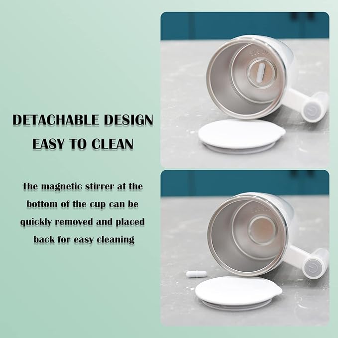 Rechargeable Self Stirring Mug - Magnetic Electric Auto Mixing Stainless Steel Cup for Office/Kitchen/Travel/Home Coffee/Tea/Hot Chocolate/Milk-430 ml/14.5 oz(Black)