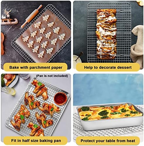 P&P CHEF 16.6 Inch Stainless Steel Cooling Baking Rack Set of 2