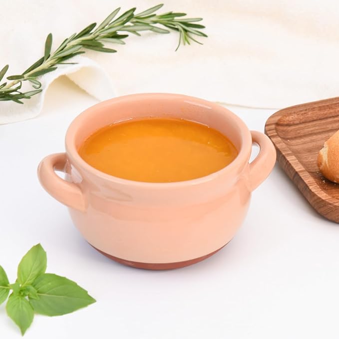 French Onion Soup Bowls, 16 oz French Onion Soup Crocks with Handles for Chilli, Cereal, Cereal, Pot Pies, Oven, Broil & Dishwasher Safe, Multicolor, Set of 4