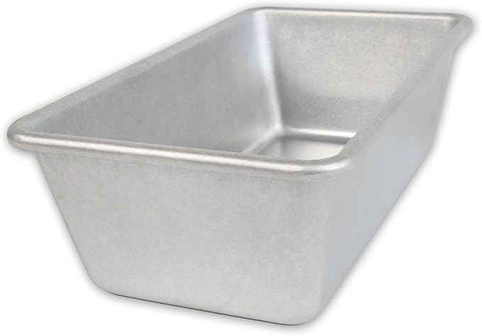 USA Pan Bare Bakeware Traditional Aluminized Steel Uncoated Small Loaf Pan, Made without nonstick coating, 1 Lb