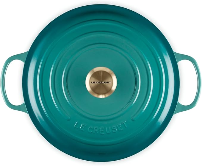 Le Creuset Enameled Cast Iron Signature Round Dutch Oven, 7.25 qt., Riviera
