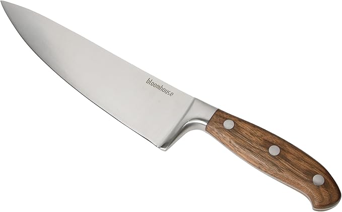 Bloomhouse 8 Inch German Steel Chef's Knife W/Walnut Wood Forged Handle