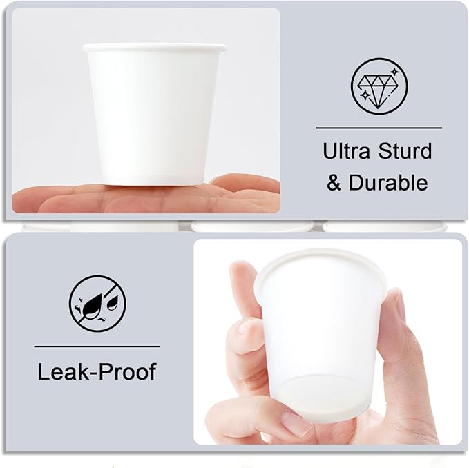 100 Pack 3 oz Paper Cups, Disposable Bathroom Cups, Small Mouthwash Cups, Mini Paper Cups for Bathroom, White 100Pack