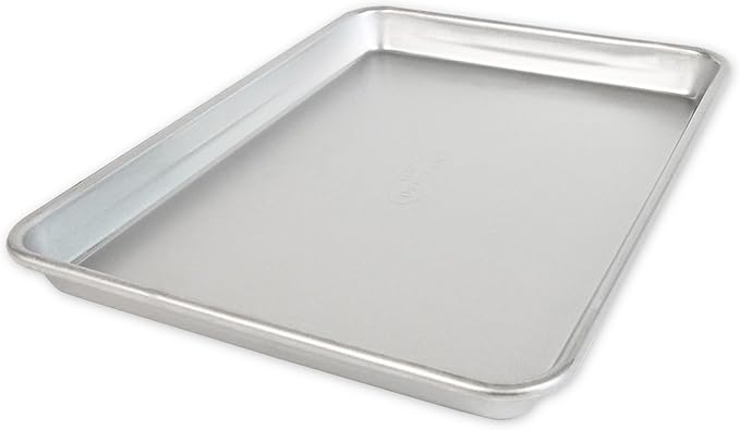 USA Pan Bakeware Traditional Aluminized Steel Uncoated Quarter Sheet Baking Sheet Pan, Made without nonstick coating