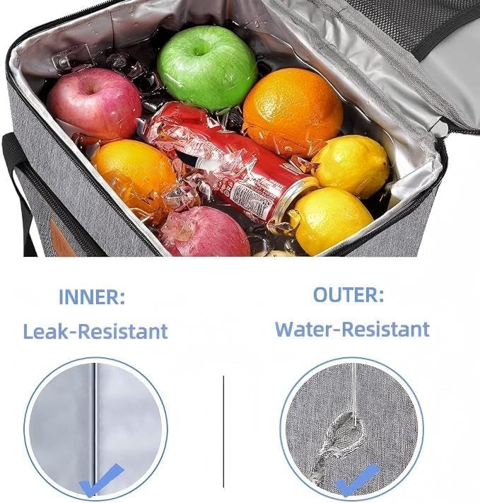 iknoe Insulated Lunch Bag, Foldable 8.5L Cooler Bag for Men & Women, Lunch Box