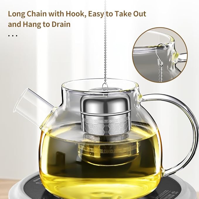 Tea Strainers for Loose Tea, 316 Stainless Steel Tea Infuser for Loose Leaf Tea, Extra Fine Mesh Loose Tea Infuser, Tea Steeper for Loose Tea & Diffuser (1 Pack - Medium)