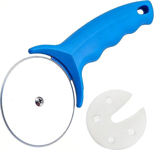 Pizza Cutter Wheel,Pizza Cutter with Cover Stainless Steel(Blue)