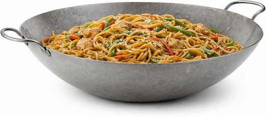 20 Inch Steel Wok-Cantonese Style-Ideal for Stir Fry, Asian Cooking
