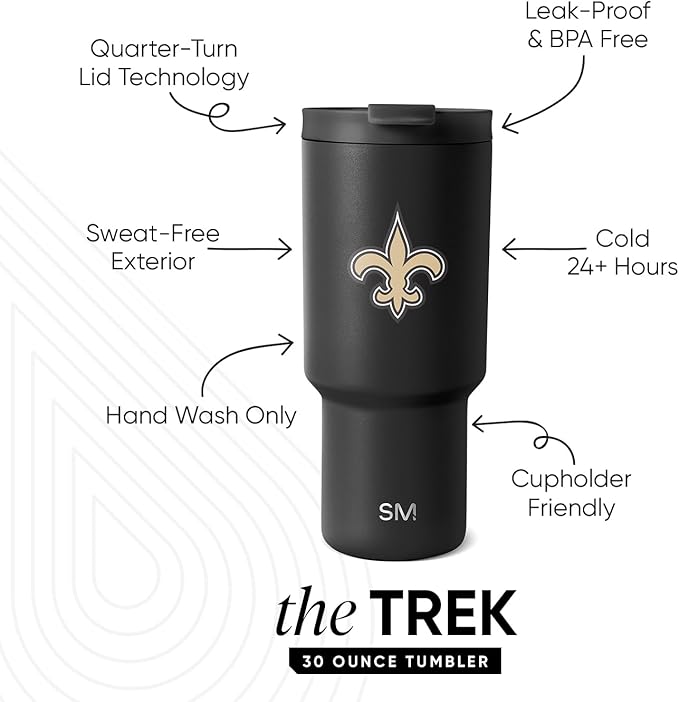 Simple Modern Officially Licensed NFL 30oz Tumbler with Flip Lid and Straws | Football Insulated Stainless Steel Cup | Gifts for Men Women | Trek Collection