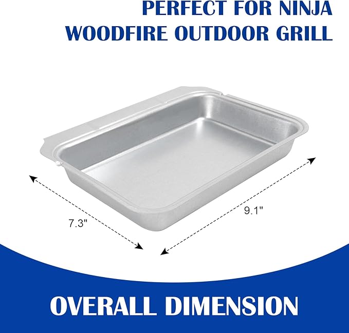 Grill Grease Tray for Ninja Woodfire OG700 Series Outdoor Grills Ninja OG751 OG701 Drip Pan, Non Disposable Stainless Steel Catch Pan for Ninja 7-1 Woodfire Electric Outdoor Grill & Air Fryer