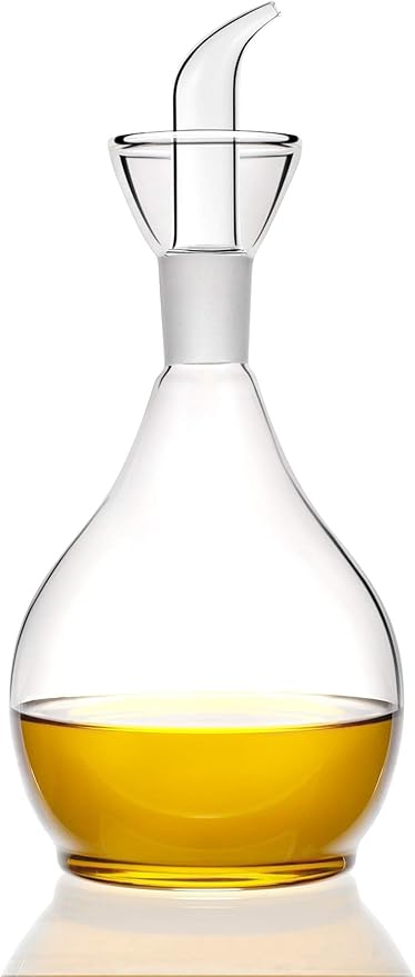 HAIZEEN 18ounce/ 550 ml Olive Oil Dispenser Oil Bottle Glass with No Drip Bottle Spout