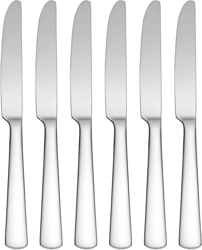 Oneida Aptitude Everyday Flatware Dinner Knives, Set of 6 , 18/0 Stainless Steel, Silverware Set, Dishwasher Safe