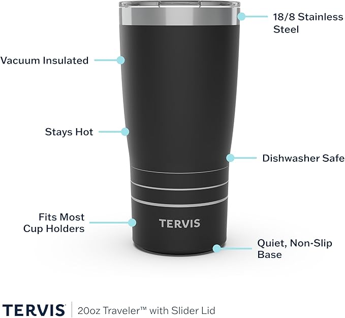 Tervis Traveler Sara Berrenson - Marine Mosaic Made in USA Double Walled Insulated Tumbler Travel Cup Keeps Drinks Cold & Hot,