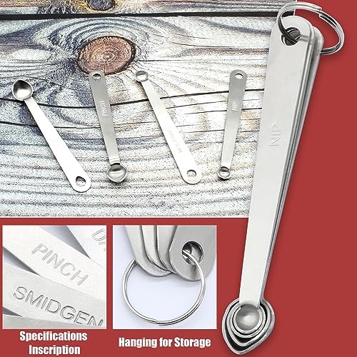 Luomorgo 4 Pcs/Set Measuring Spoons, Stainless Steel Tablespoons