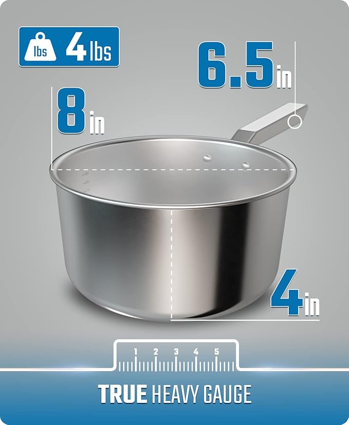 DALSTRONG 3 QT Stock Pot - The Oberon Series - 3-Ply Aluminum Core Cookware - Silver - w/Lid & Pot Protector