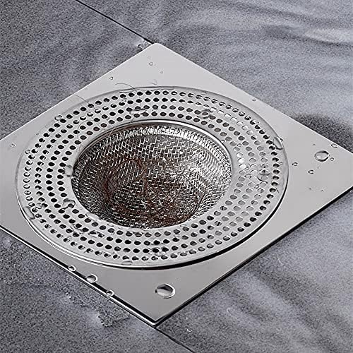 2pcs Heavy Duty Stainless Steel Slop Basket Filter Trap,3.54" Top / 1.65" Mesh Metal Sink Strainer,Perfect for Kitchen Sink/Bathroom Bathtub Wash Basin Floor Drain Balcony Drain Hole,Utility