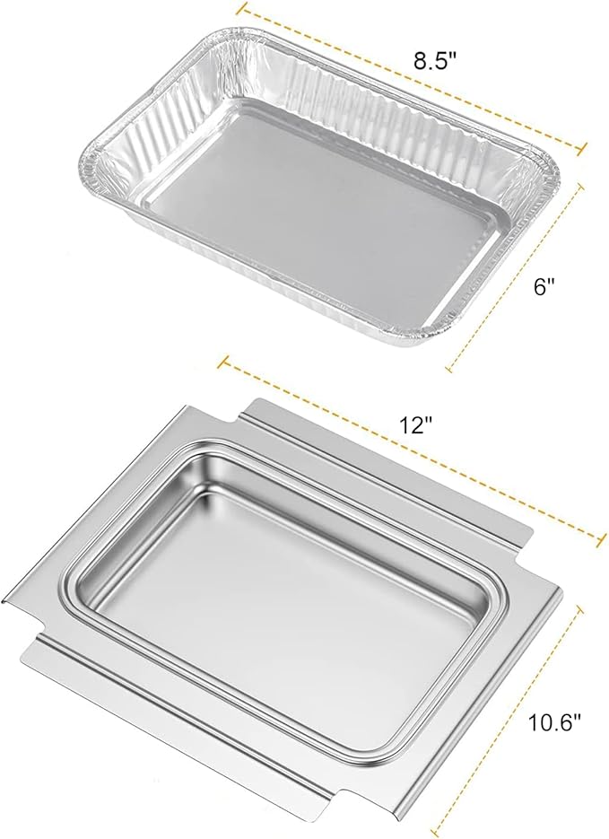 LS'BABQ Grease Catch Pan Holder with 10 Pack Aluminum Foil Grill Drip Pan for Weber Q200 Q300 Q220 Q240 Q2000 Q2200 Q320 Series Gas Grill,BBQ Replacement Parts for Weber 80580/41877