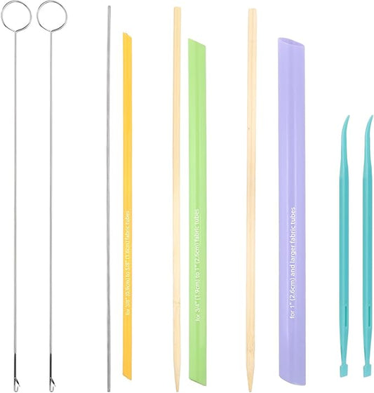 10pcs Quick Turn Fabric Sewing Tools Set, Loop & Tube Turner & Threader for Sewing Threading Crafting & DIY Projects Multifunctional Fabric Turning Tools for Fast & Easy Use