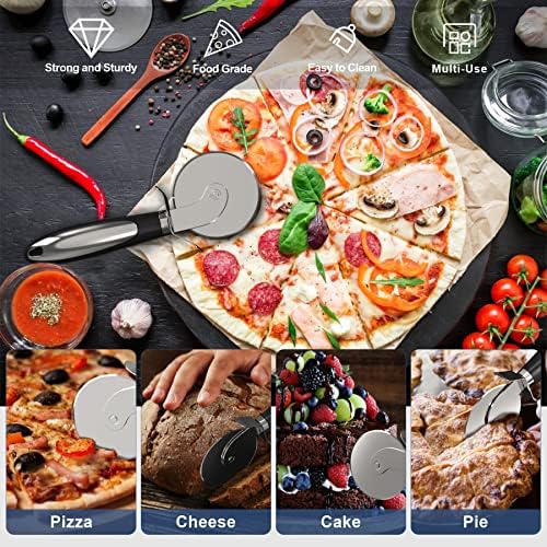 2PCS Pizza Wheel Cutter and Pie Server