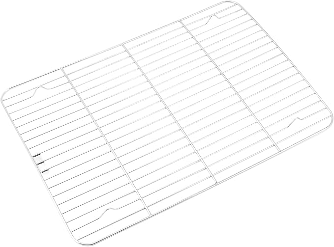 QWORK 304 Stainless Steel Baking Rack for Cooking, 2 Pack 17" x 12" Chef Cooling Rack, Grid Wire Cookie Cooling Racks
