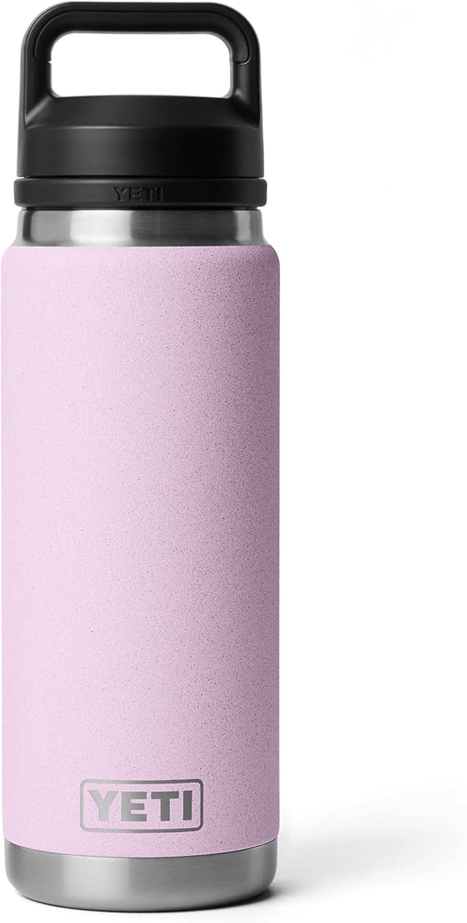 YETI Rambler 26 oz Bottle, Leakproof, Vacuum Insulated, Stainless Steel with Chug Cap, Cherry Blossom - Textured