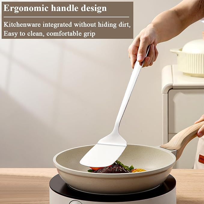 Berglander Stainless Steel Spatulas Set 3pcs, Metal Spatula Solid&Slotted&Flexible Turner, Heavy Duty Sturdy Kitchen Spatula, High Heat Resistant Cooking Utensils for Nonstick Cookware