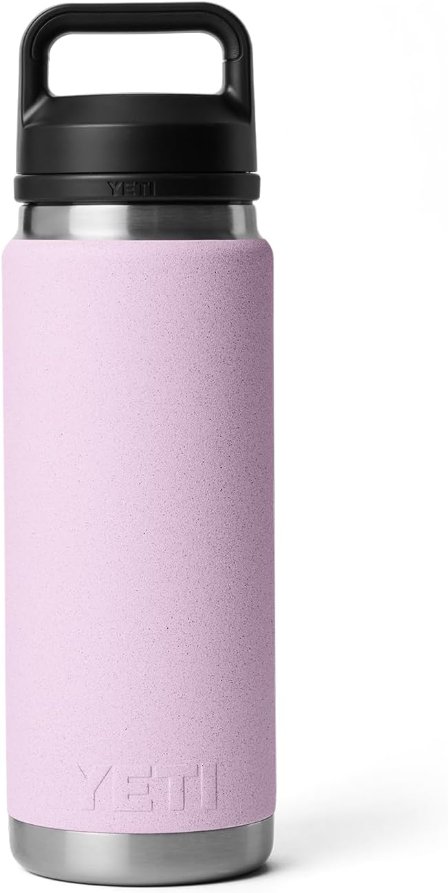 YETI Rambler 26 oz Bottle, Leakproof, Vacuum Insulated, Stainless Steel with Chug Cap, Cherry Blossom - Textured