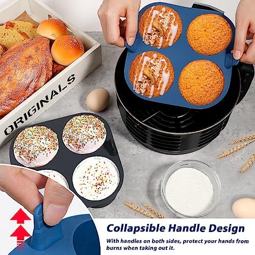 Webake 2PCS Jumbo Silicone Air Fryer Muffin Pan for Baking, 4-Cavity Egg Bites Silicone Mold, Nonstick BPA Free Muffin Tins Baking Cups
