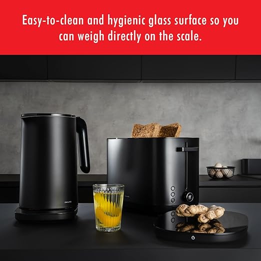 ZWILLING Enfinigy Digital Kitchen Food Scale, Max Weight 22lbs, Grams & Ounces, .1-gram Accuracy, Black