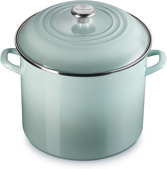 Le Creuset Enamel on Steel Traditional Stockpot, 16 qt., Sea Salt with Stainless Steel Knob