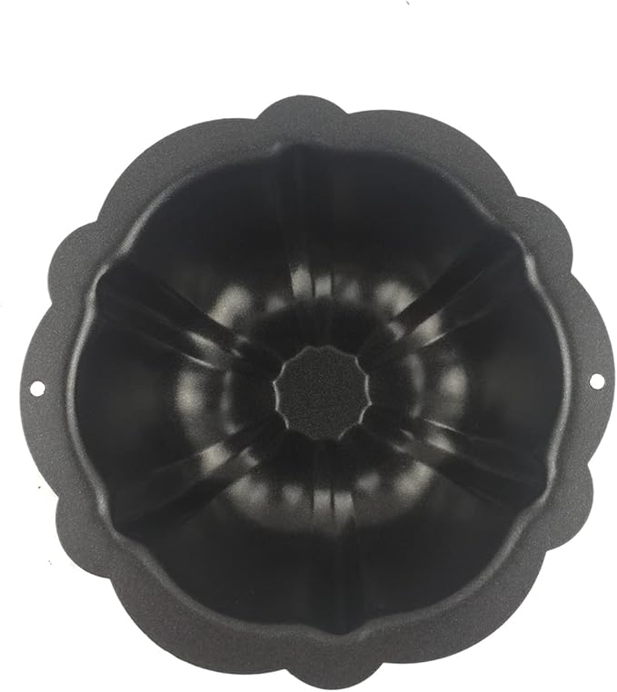 4 Inch Fluted Tube Cake Pan, Nonstick Mini Kugelhopf Mold, Carbon Steel Fluted Baking Cake Pans, Metal Round Pumpkin Shaped Mould for Muffin, Brownie, Pudding - Black, Set of 4