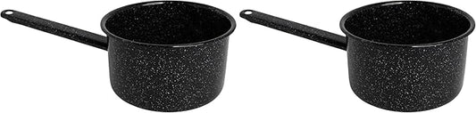 MIRRO 1.25qt Enamel Saucepan, Black (Pack of 2)