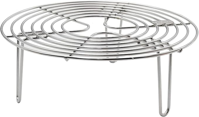 Round Steamer Rack and Cooling Rack,Stainless Steel Pot Trivet, Cooking Rack,Wire Steamer Kettle Rack Holder, Air Fryer Cooking Steamer Rack for Baking Canning Cooking Steaming, 7.9''X2.8''