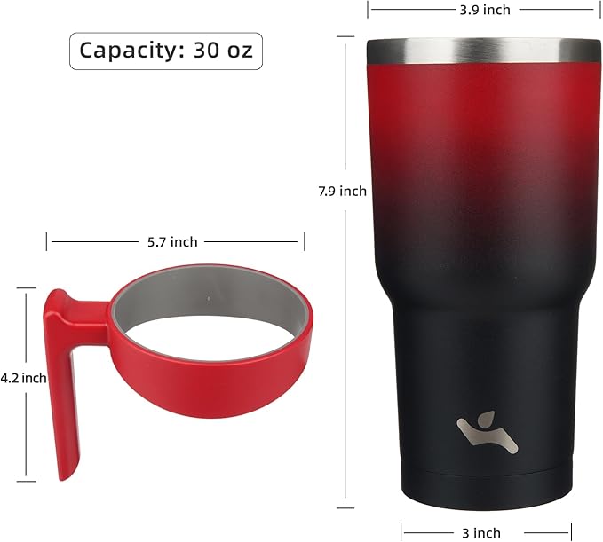 30 oz Tumbler with Handle and 2 Straw 2 Lid, Insulated Water Bottle Stainless Steel Vacuum Cup Reusable Travel Mug,Mystic Moon