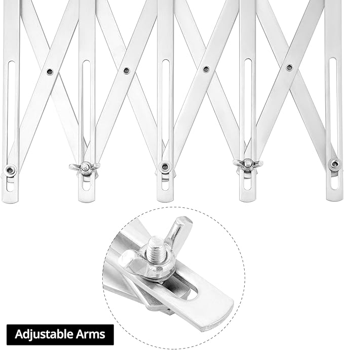 QWORK 5-Wheel Adjustable Pastry Cutter, Stainless Steel Pizza Divider, Expandable Multi-Round Baking Roller/Divider for Cookie, Dough, Cake, Pastry