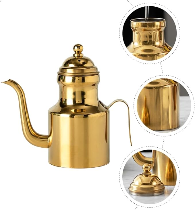 Stainless Steel Oil Bottle, 18oz Olive Oil Dispenser with Drip Free Spout, Kitchen Sauce Container (500 ml)