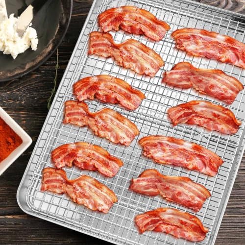 Cooling Rack Set of 2, E-far 18½x12½ Wire Racks for Baking Cooking Grilling