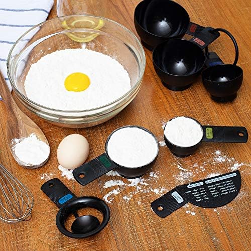 Fox Run 4838 Measuring Cup set with Egg Separator, Black, Medium (Pack of 2)