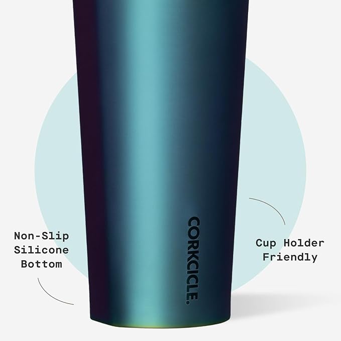 Corkcicle Cold Cup Insulated Tumbler with Straw - Keeps Drinks Cold for 12 Hours - Triple-Insulated Stainless Steel - Leak-Resistant Lid - Summer Drinkware Gift - 24 oz - Dragonfly