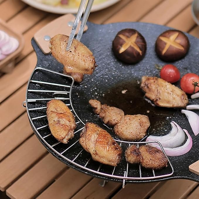Stainless Steel Cooling Rack for Grill,Thickened Half Round BBQ Oil Drain Rack,Air Fryer Oven Rack,Strainers for Camping Home Baking Cooking