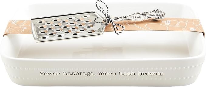 Mud Pie Hash Brown Baker; Baker 2" X 12" | Grater 8 1/2"
