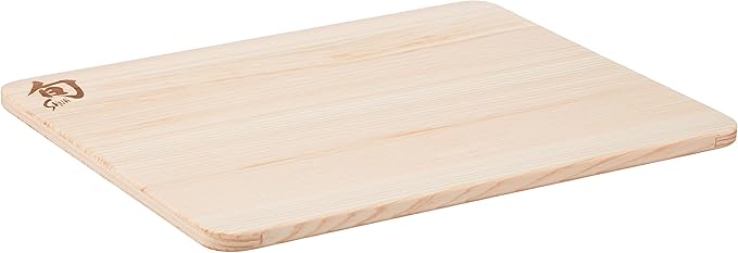 Shun Cutlery Small Hinoki Cutting Board, 10.75" x 8.25" Small Wooden Cutting Board for Kitchen, Medium-Soft Wood Preserves Knife Edges, Forest Stewardship Council Certified, Japanese Chopping Board